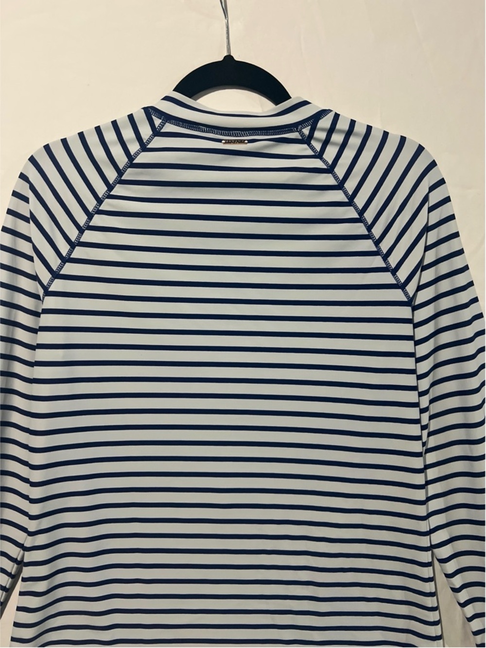 Cabana Life Swim Top Women’s Large Navy Stripe Zipper Rashguard - Picture 6 of 13